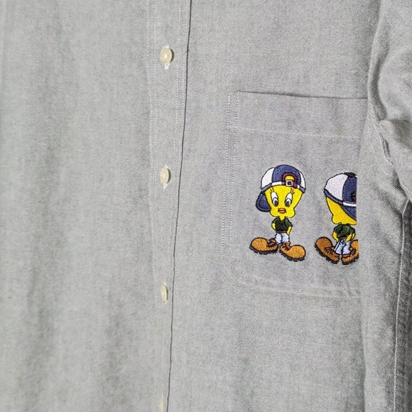 ACME CLOTHING CO. Vintage 1994‎ long sleeve Tweety Bird button down Men Shirt M - Picture 6 of 11